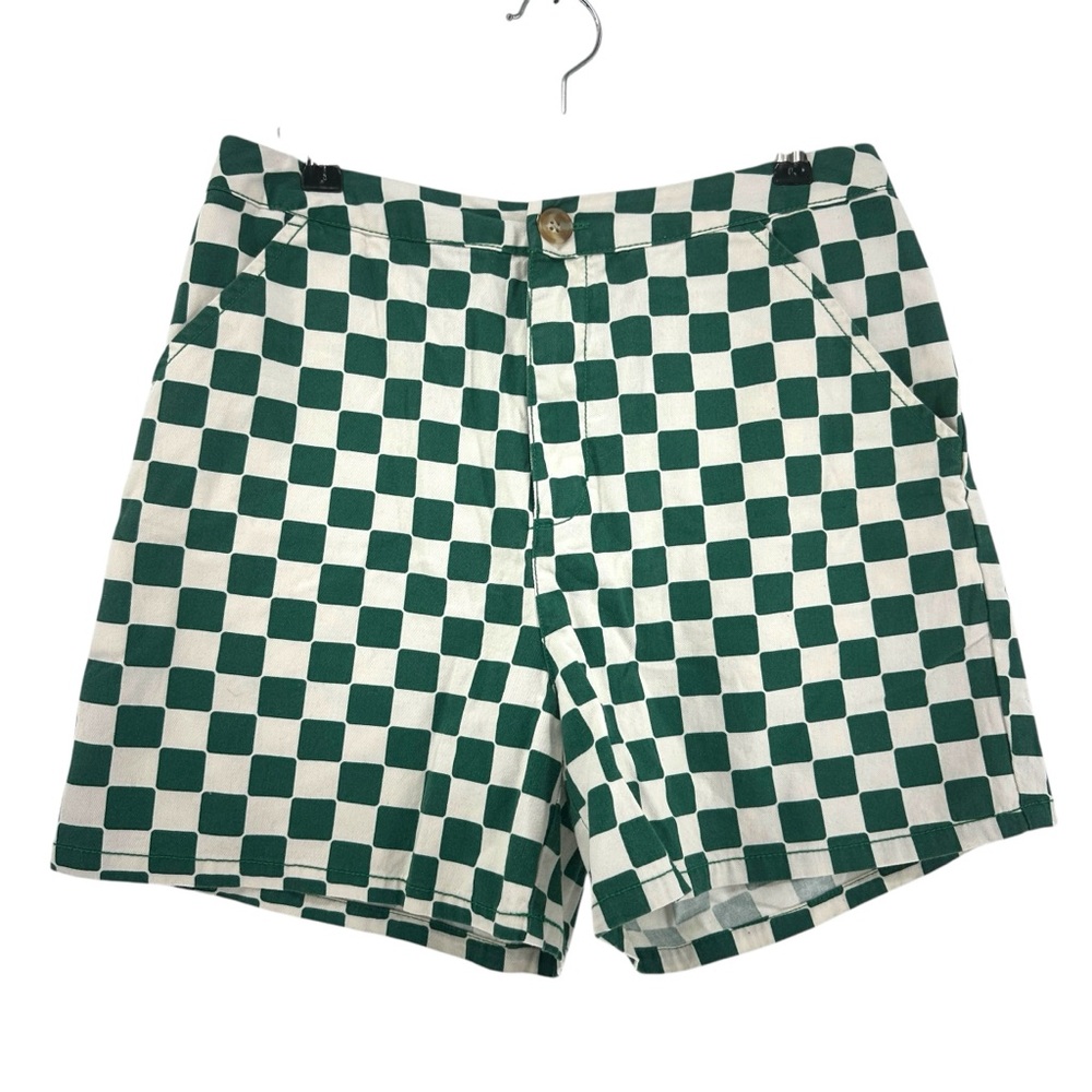 Wild Fable Green 100% Cotton Checkered Short
